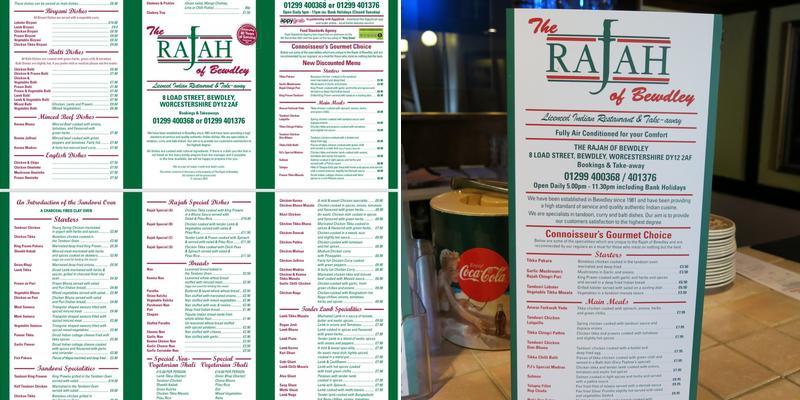 The Rajah Restaurant & Takeaway Menu