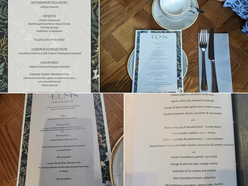 The Elms Hotel & Spa Menu