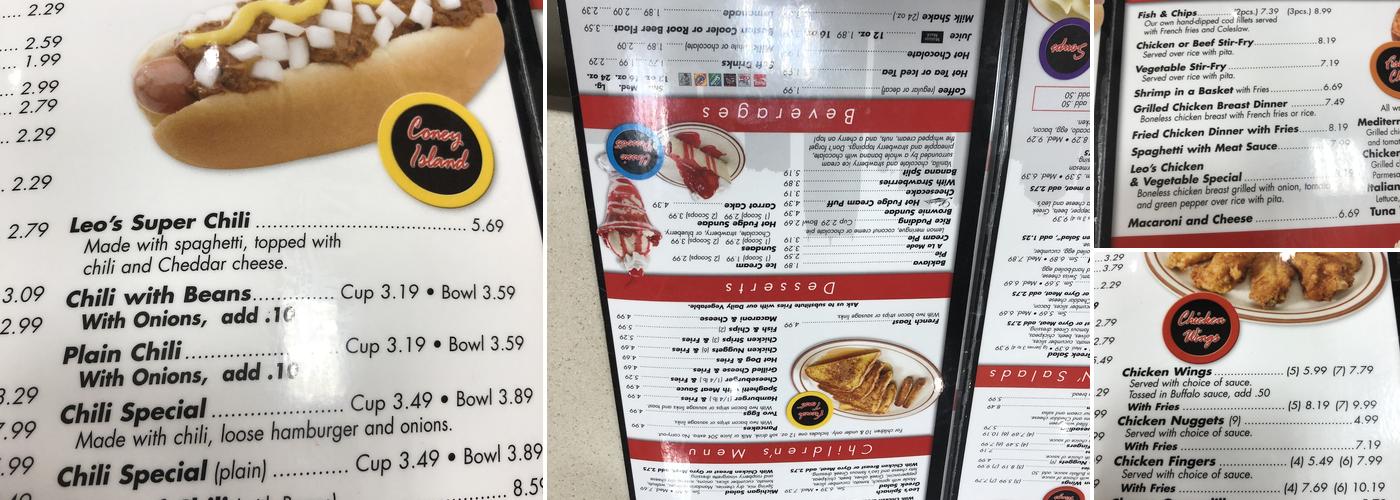 Leo's Coney Island Menu