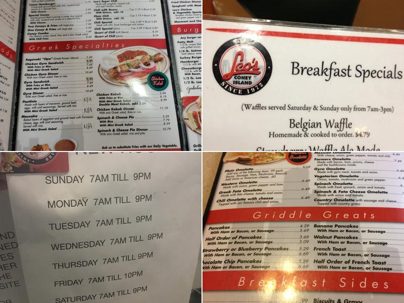 Leo's Coney Island Menu