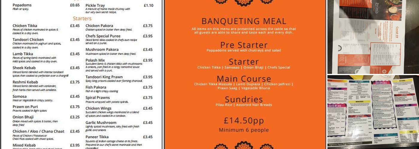 Polash Restaurant Menu