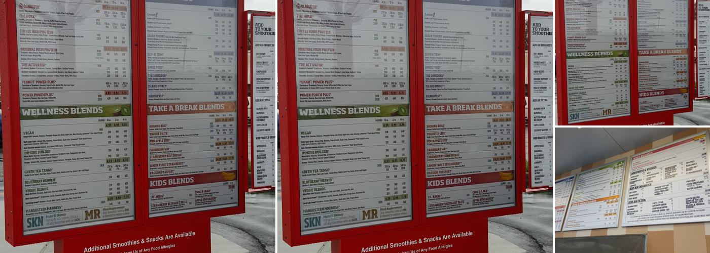 Smoothie King Menu