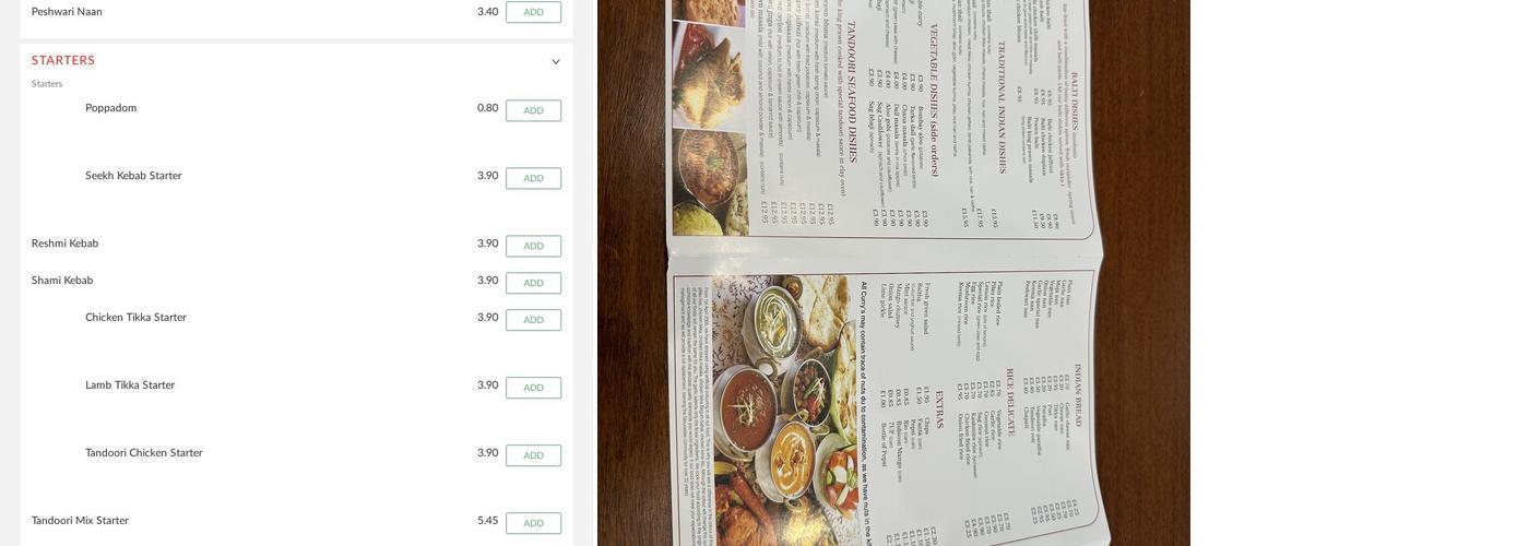 The Garlic Indian Menu