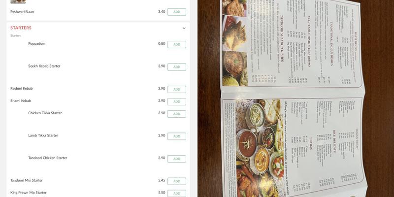 The Garlic Indian Menu