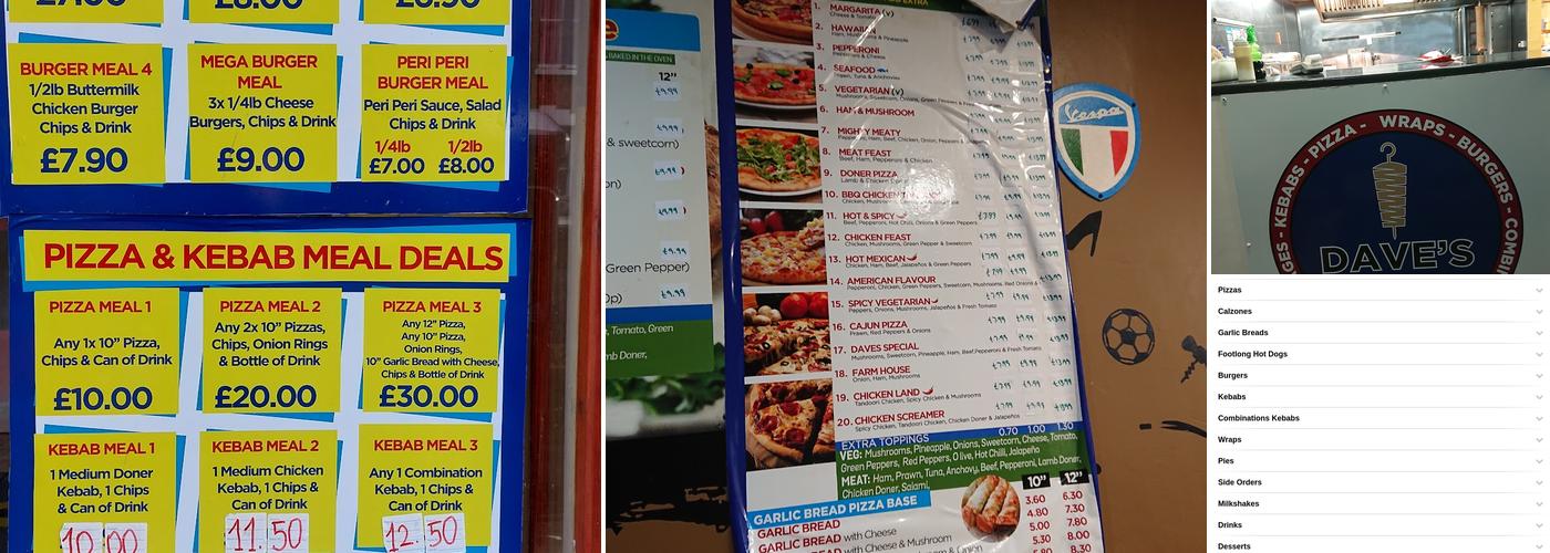 Dave's Takeaway Menu