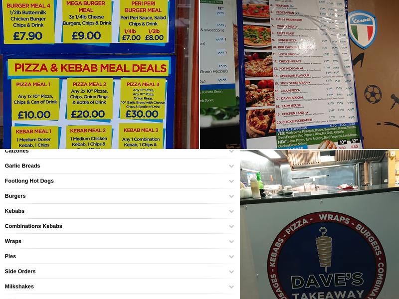 Dave's Takeaway Menu