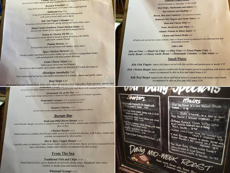 The Masons Arms in Kemberton Menu