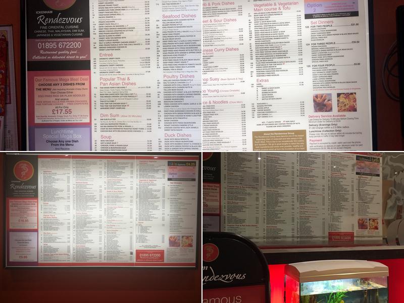 Ickenham Rendezvous Menu