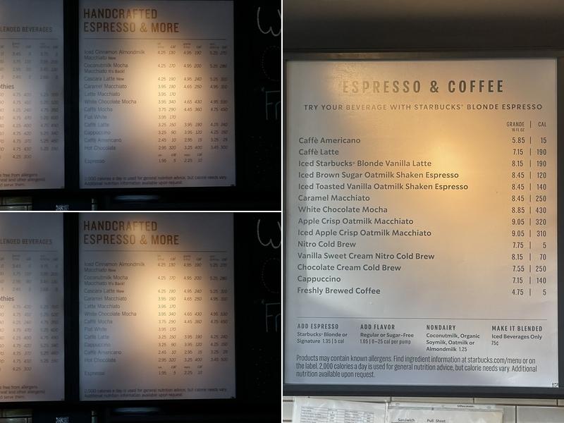 Starbucks Menu