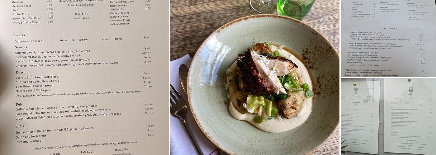 Lord Poulett Arms Menu