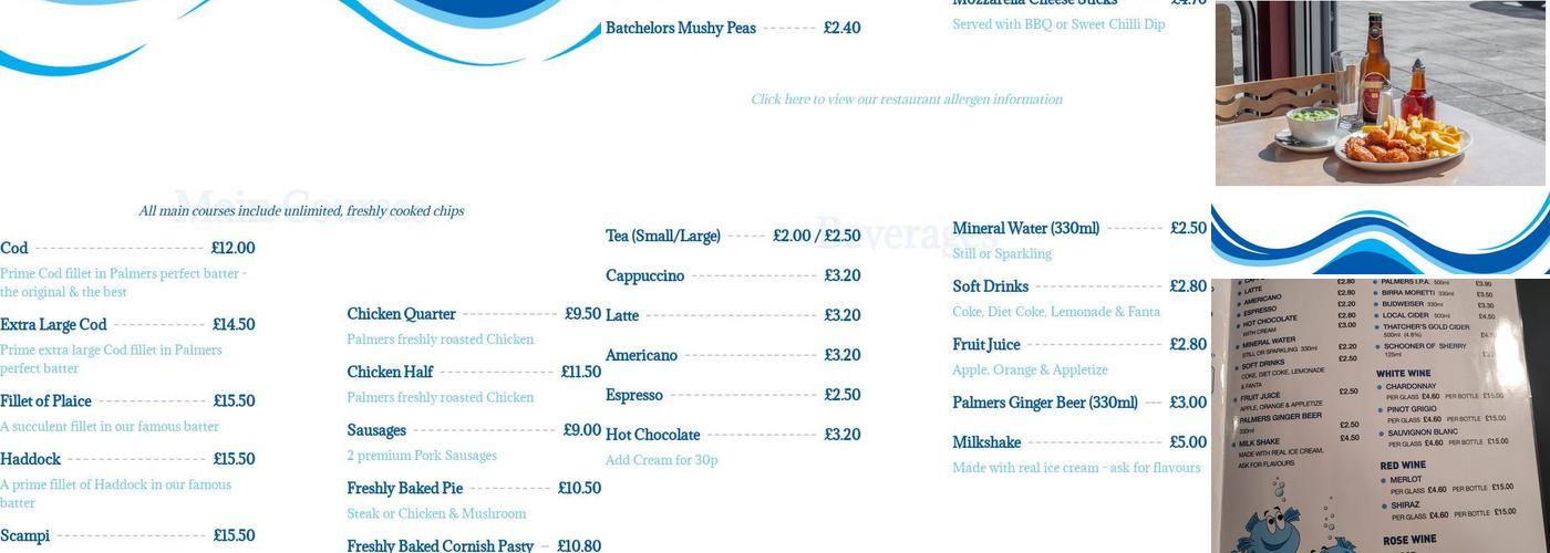 Palmers Fish & Chips Menu
