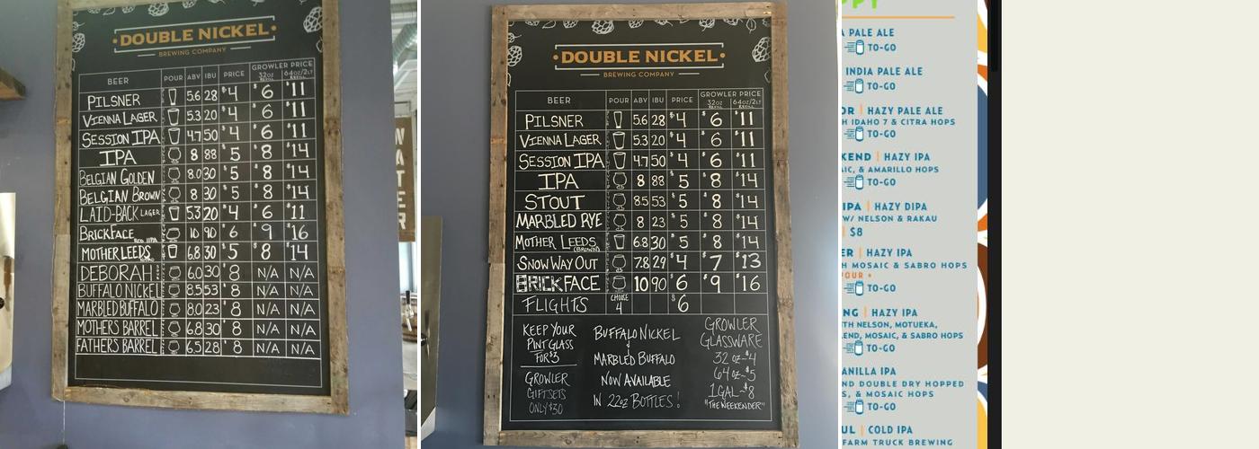 Double Nickel Brewing Company Menu