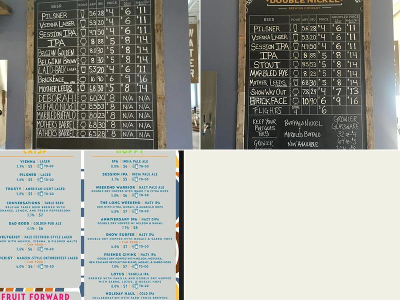 Double Nickel Brewing Company Menu