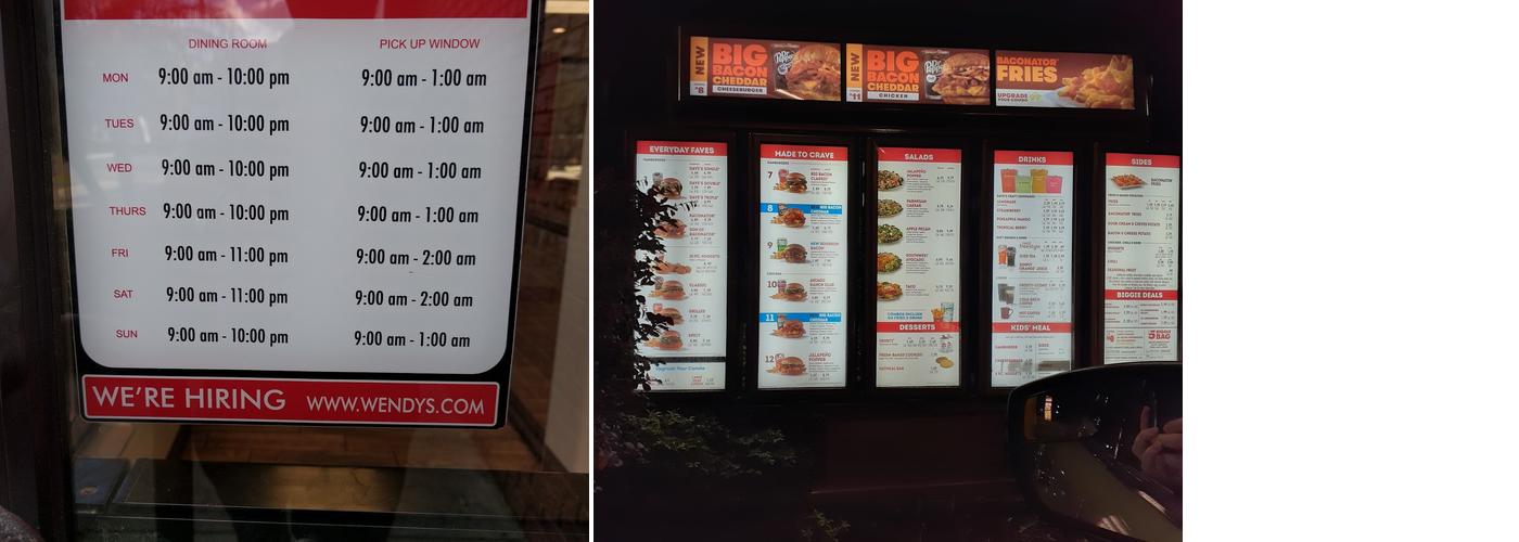 Wendy's Menu