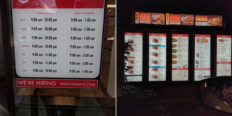 Wendy's Menu