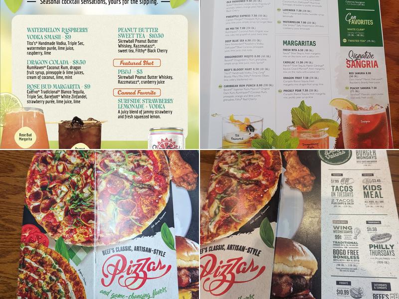 Beef 'O' Brady's Menu