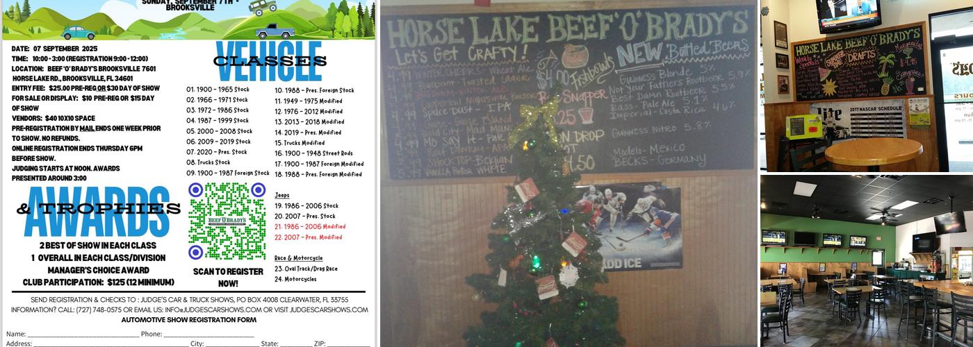 Beef 'O' Brady's Menu