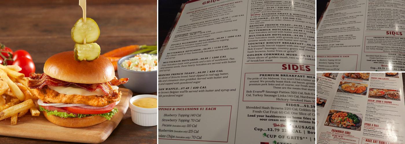 Bob Evans Menu