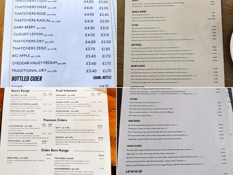 The Railway Inn Menu