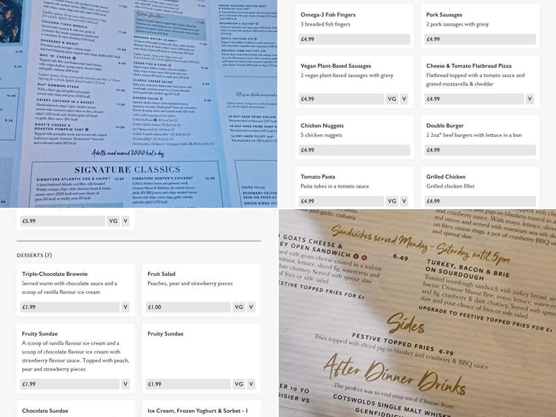 The Royal George Menu