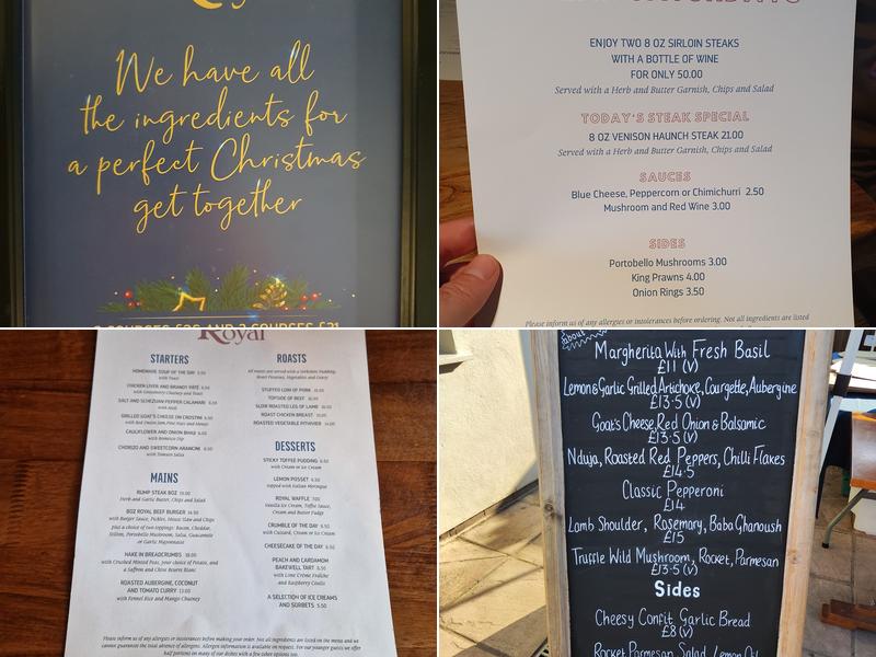 The Royal, Charlton Kings Menu