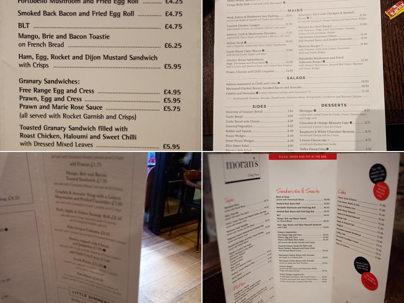 Moran's Eating House Menu