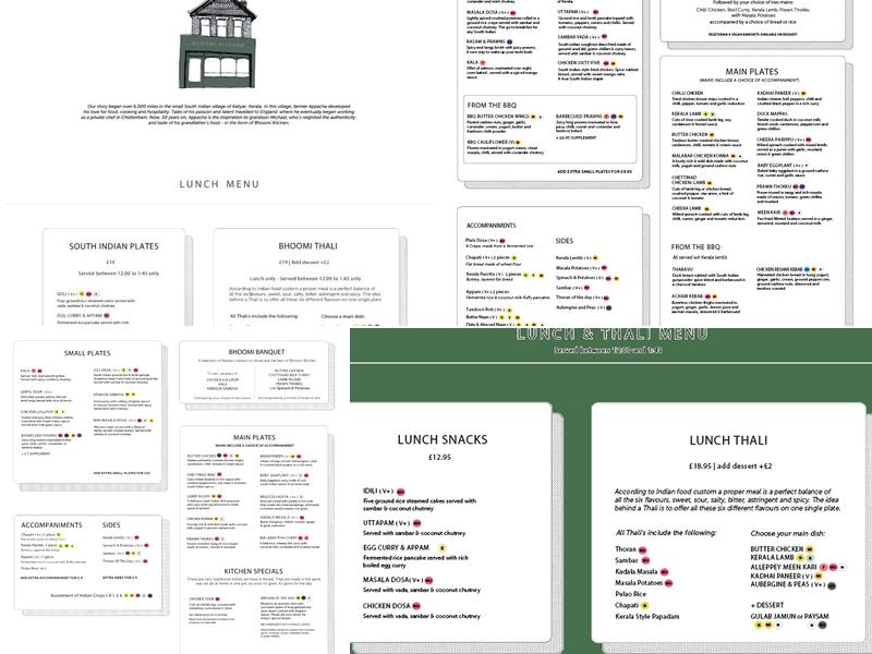 Bhoomi Kitchen Cheltenham Menu