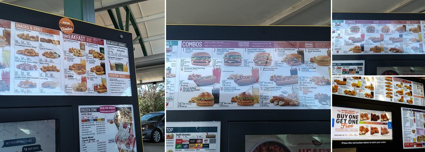 Sonic Drive-In Menu