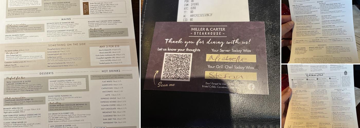 Miller & Carter Cribbs Causeway Menu