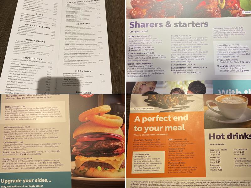 Premier Inn Bristol Cribbs Causeway (M5, J17) hotel Menu