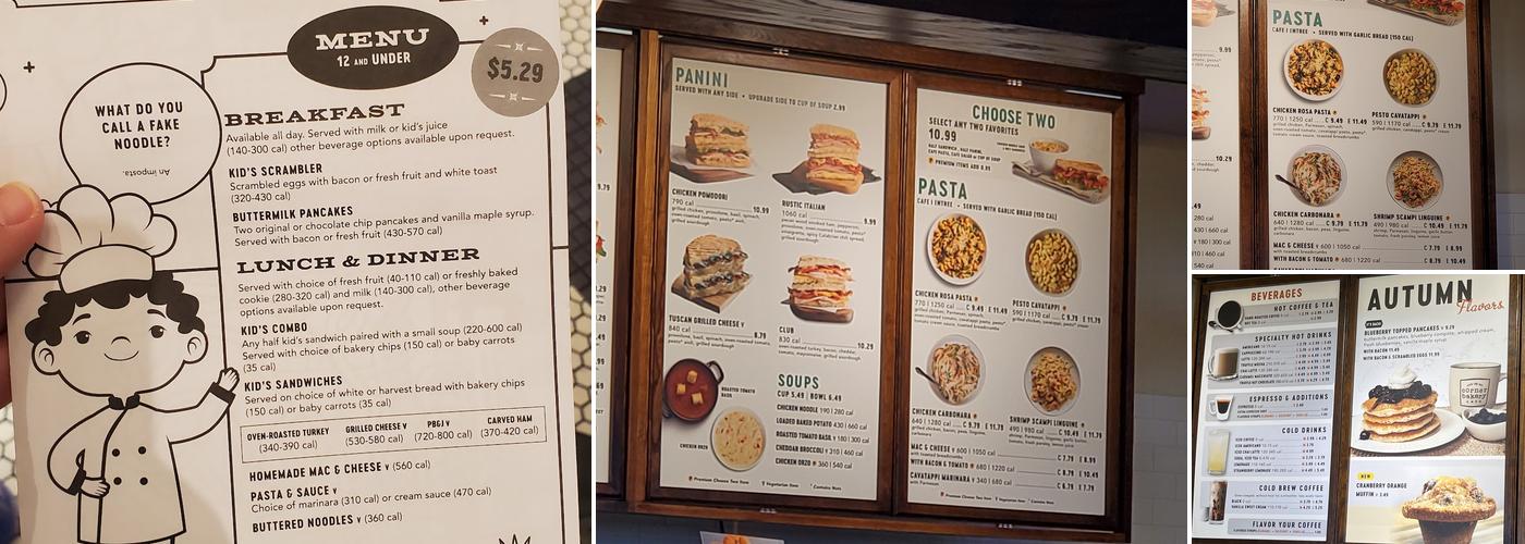 Corner Bakery Cafe Menu