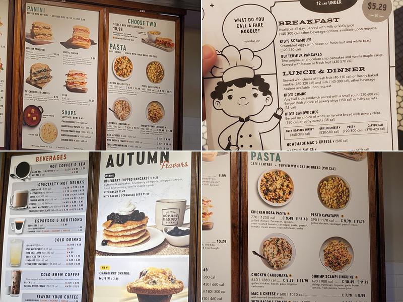 Corner Bakery Cafe Menu