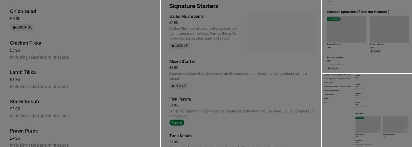 Shadin Menu