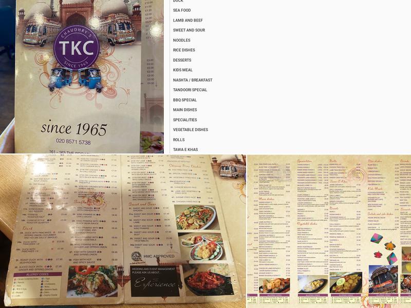 Chaudhry's TKC Menu