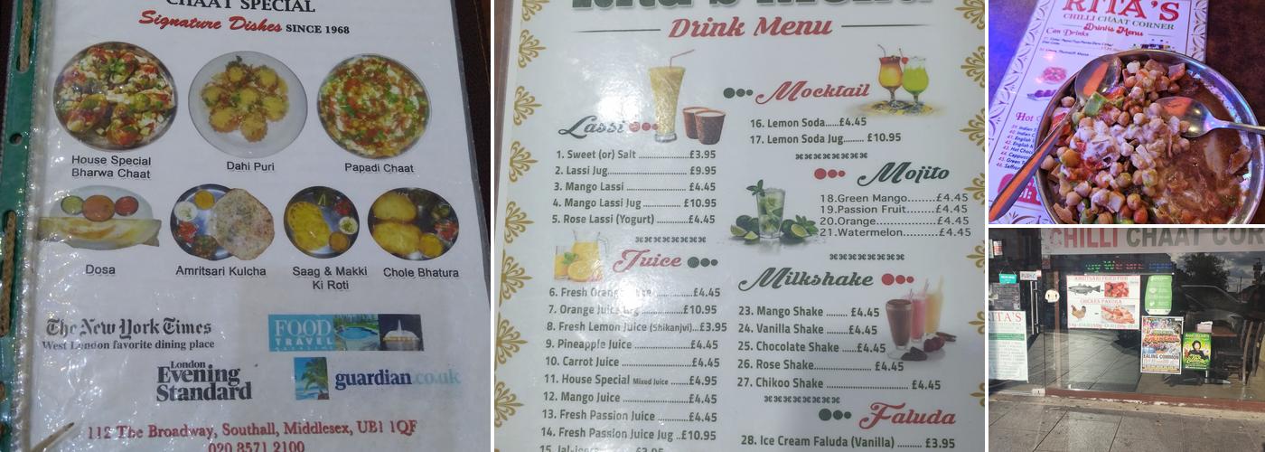 Rita's Chilli Chaat Corner Menu