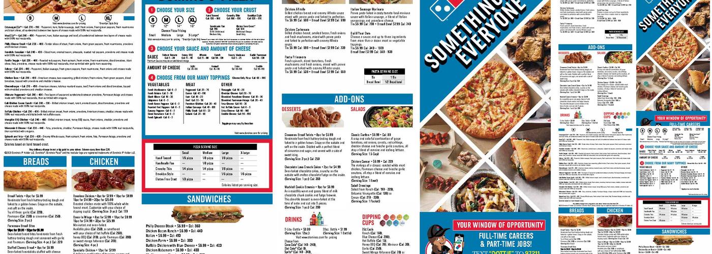 Domino's Pizza Menu