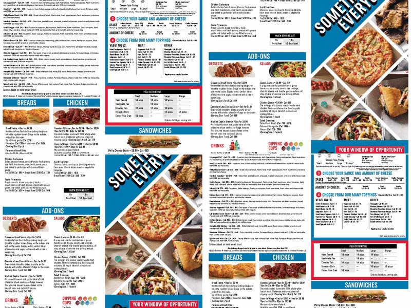 Domino's Pizza Menu