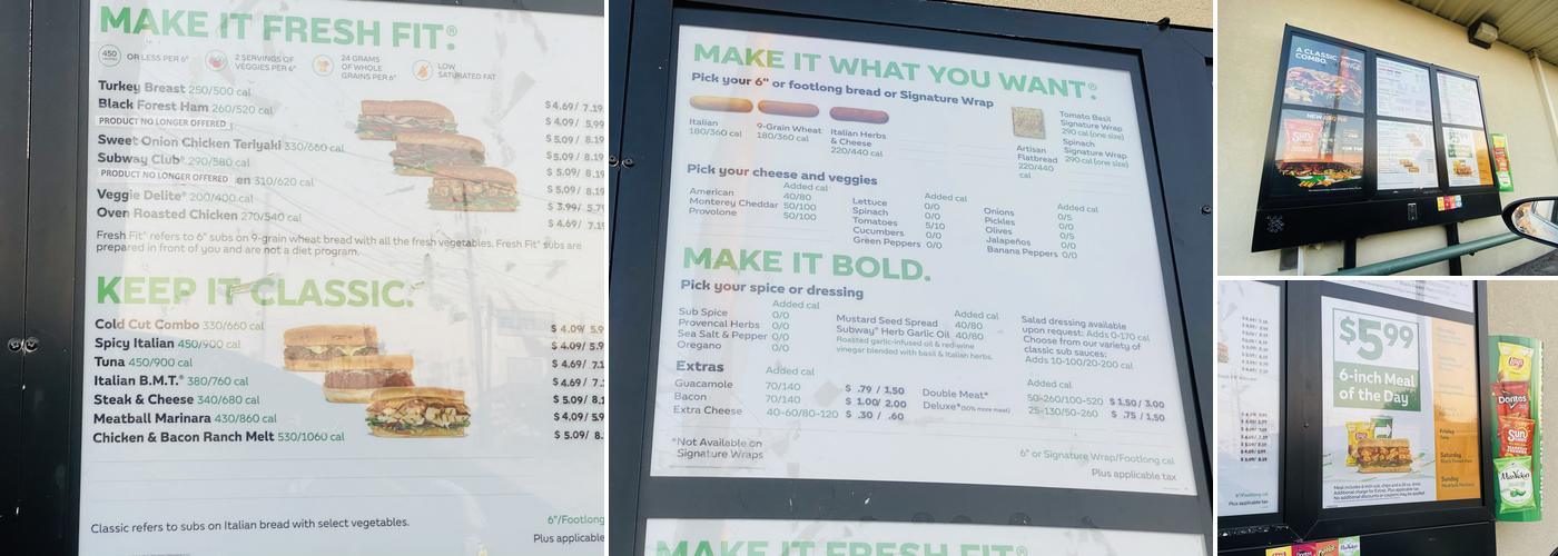 Subway Menu