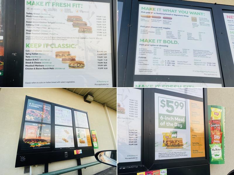 Subway Menu