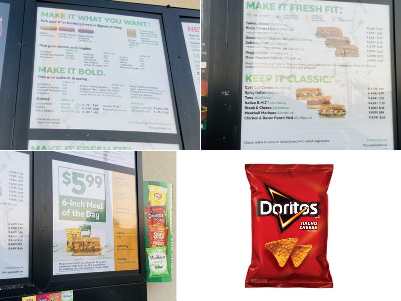 Subway Menu