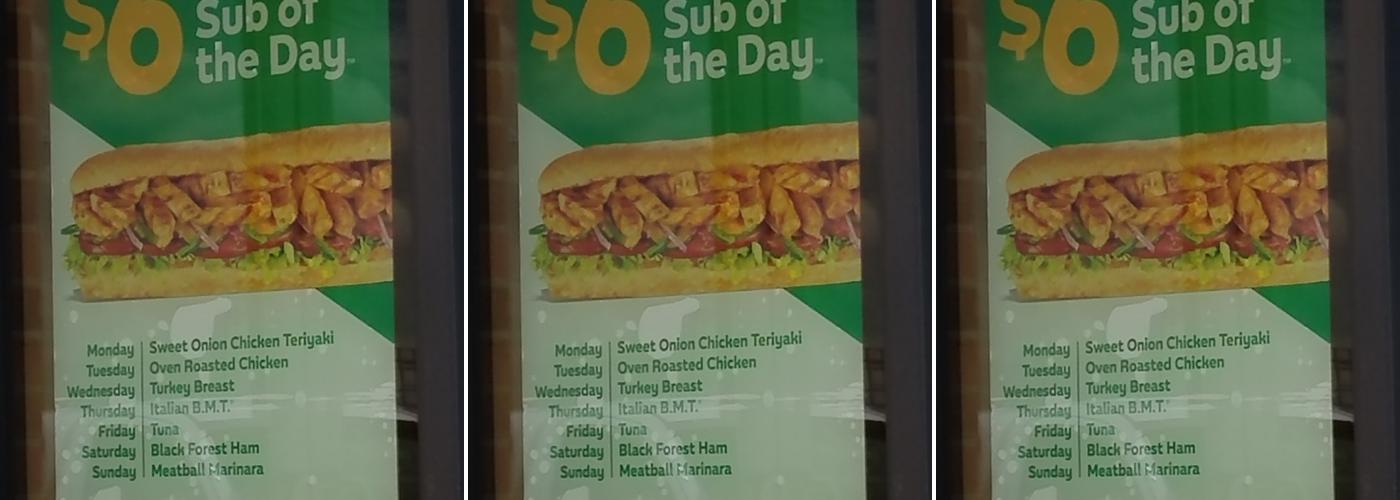 Subway Menu