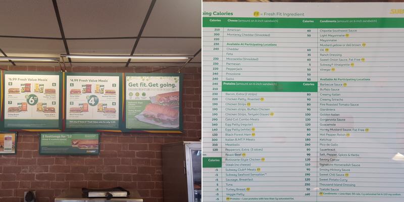 Subway Menu