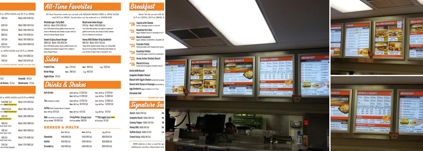 Whataburger Menu