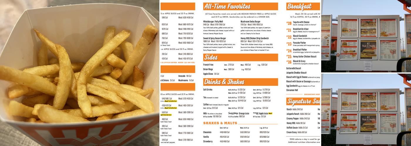 Whataburger Menu