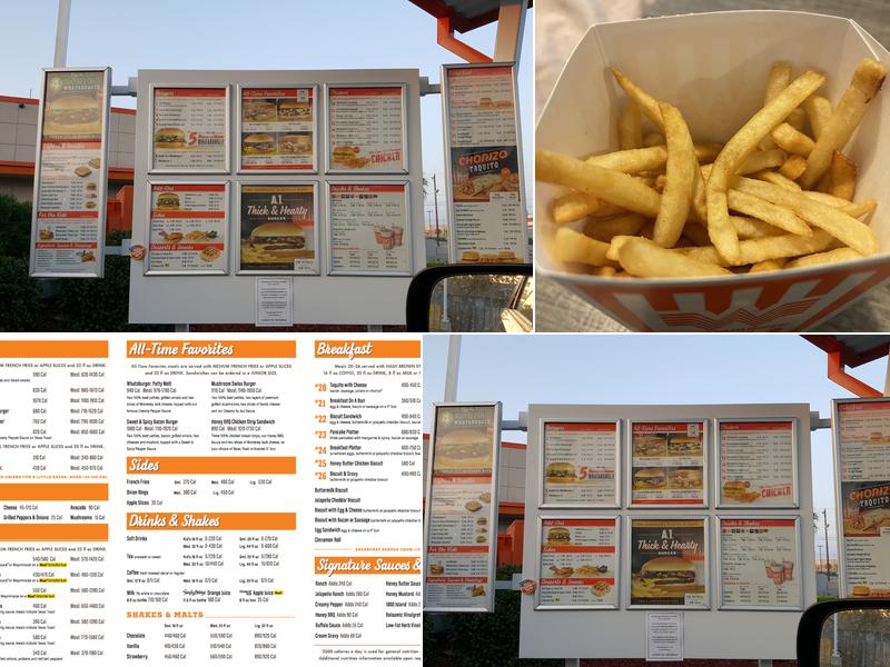 Whataburger Menu