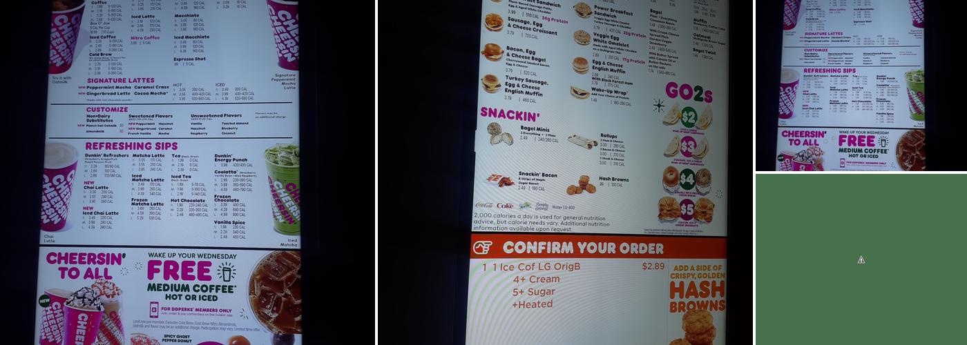 Dunkin' Menu