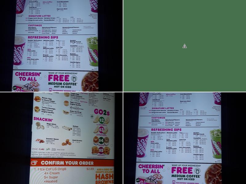Dunkin' Menu