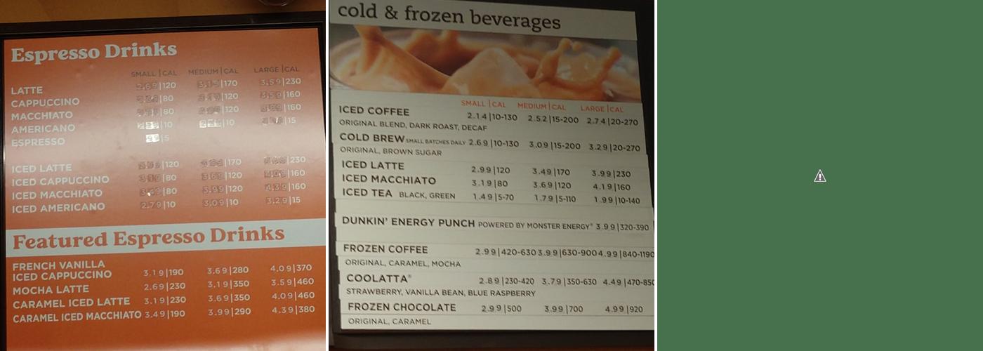 Dunkin' Menu
