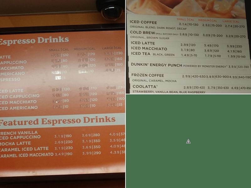 Dunkin' Menu