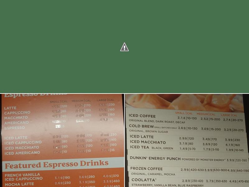 Dunkin' Menu